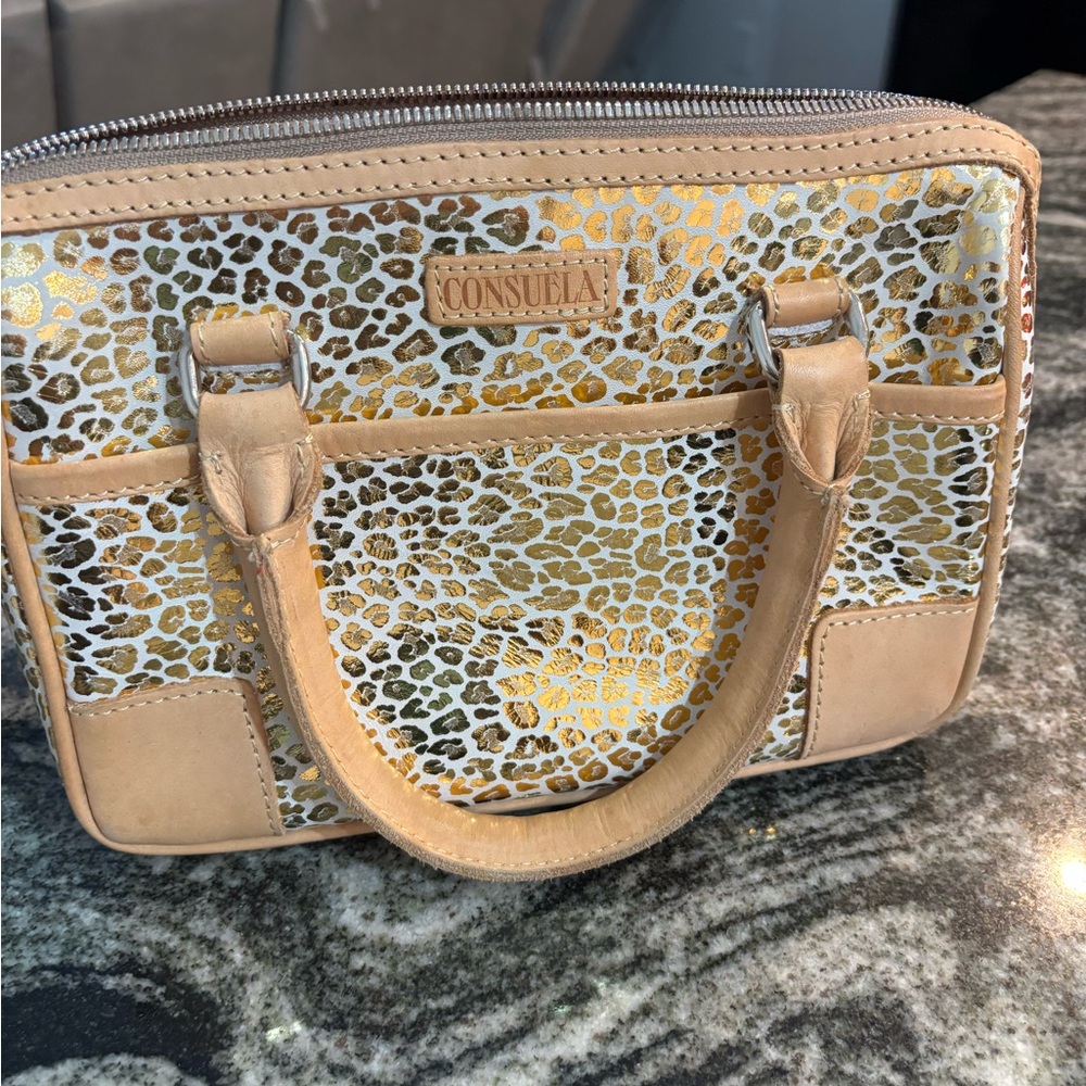 Consuela Gold and Tan Mini Bag